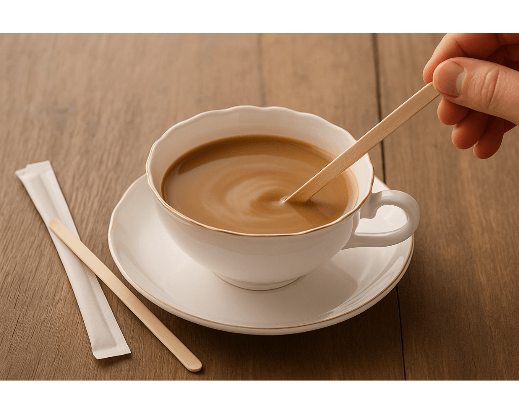 Palhetas de madeira ecológicas para café – embalagem de 50 unidades Cafés Serrano