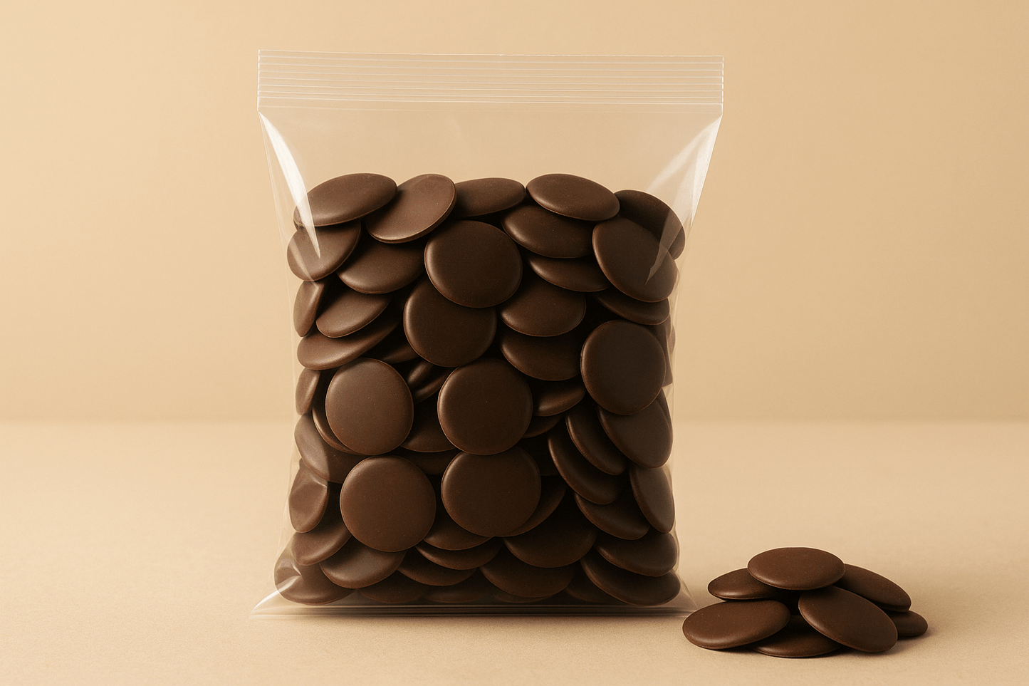 Pastilhas de chocolate de leite 16% para coberturas – Cafés Serrano