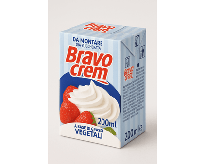Embalagem de 200ml de Natas Vegetais Bravo prontas a bater – Cafés Serrano